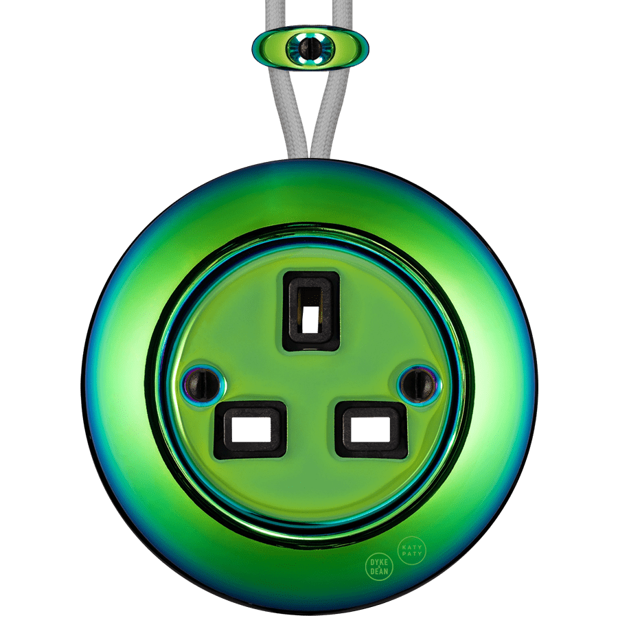 PORCELAIN KATY PATY COLONA ROUND SURFACE MOUNTED UK SOCKET CHLOREDO - DYKE & DEAN