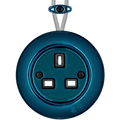 PORCELAIN KATY PATY COLONA ROUND SURFACE MOUNTED UK SOCKET DARK BLUE - DYKE & DEAN