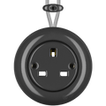 PORCELAIN KATY PATY COLONA ROUND SURFACE MOUNTED UK SOCKET DARK GREY - DYKE & DEAN