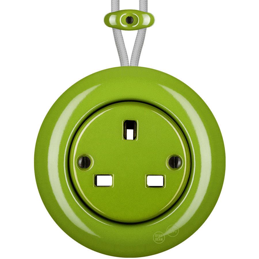 PORCELAIN KATY PATY COLONA ROUND SURFACE MOUNTED UK SOCKET GREEN - DYKE ...
