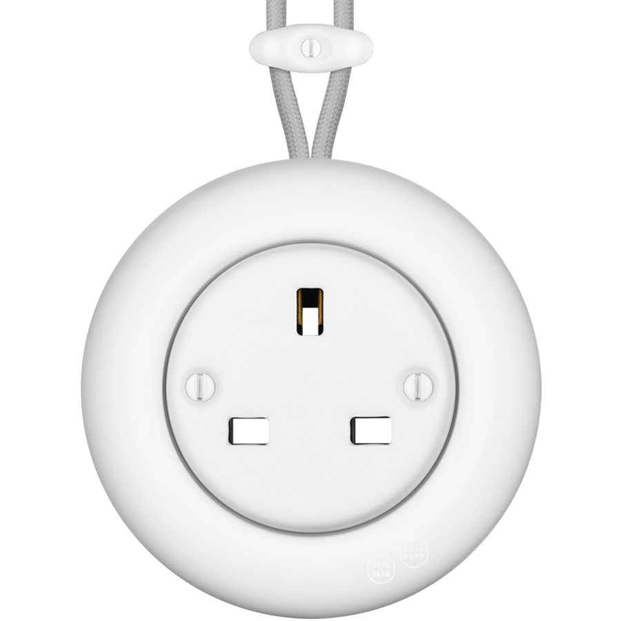 PORCELAIN KATY PATY COLONA ROUND SURFACE MOUNTED UK SOCKET MATTE WHITE - DYKE & DEAN