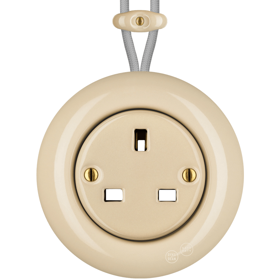 PORCELAIN KATY PATY COLONA ROUND SURFACE MOUNTED UK SOCKET SAND - DYKE & DEAN