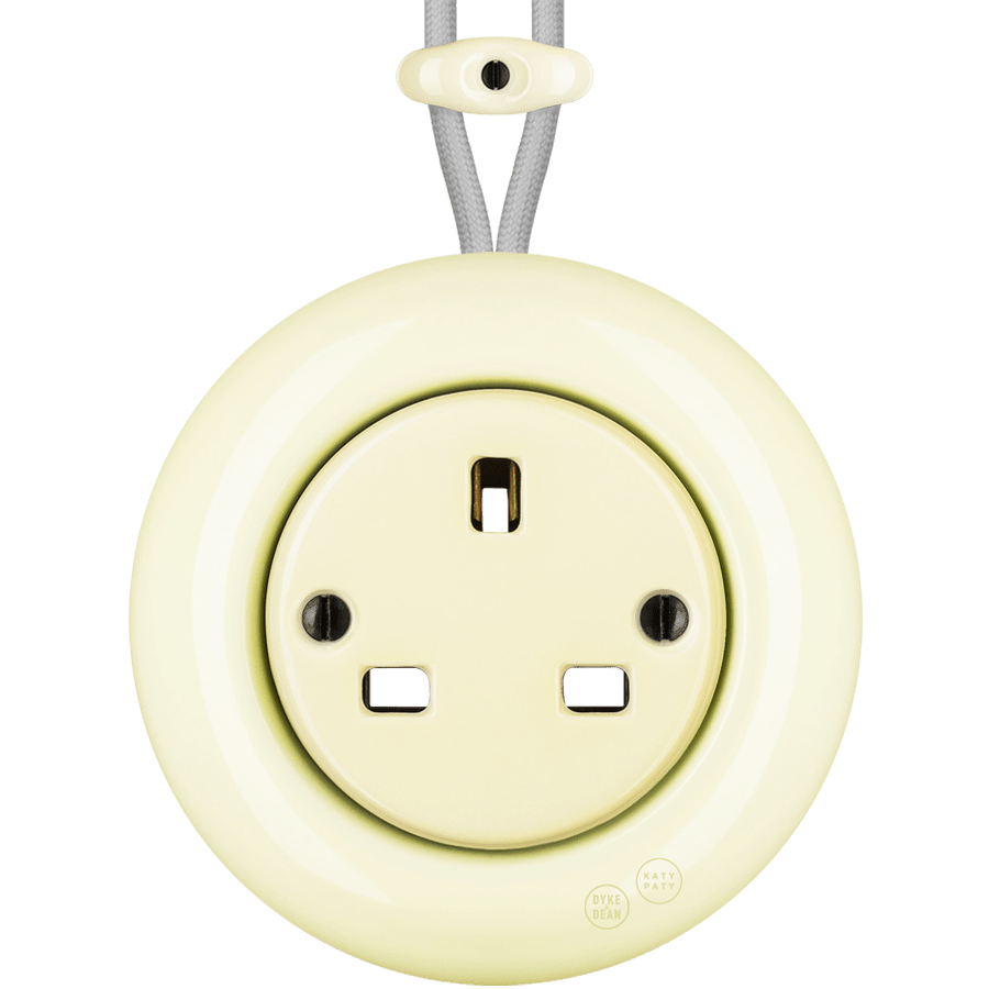 PORCELAIN KATY PATY COLONA ROUND SURFACE MOUNTED UK SOCKET VANILLA - DYKE & DEAN
