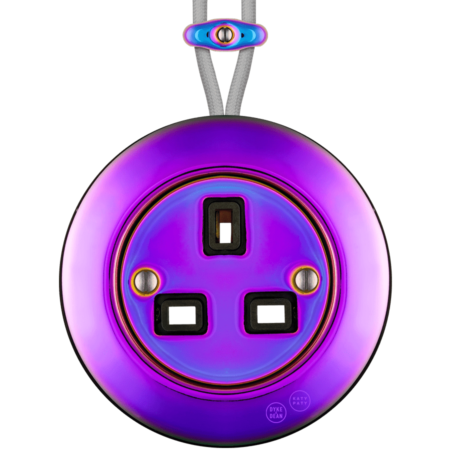 PORCELAIN KATY PATY COLONA ROUND SURFACE MOUNTED UK SOCKET VIOLEDO - DYKE & DEAN