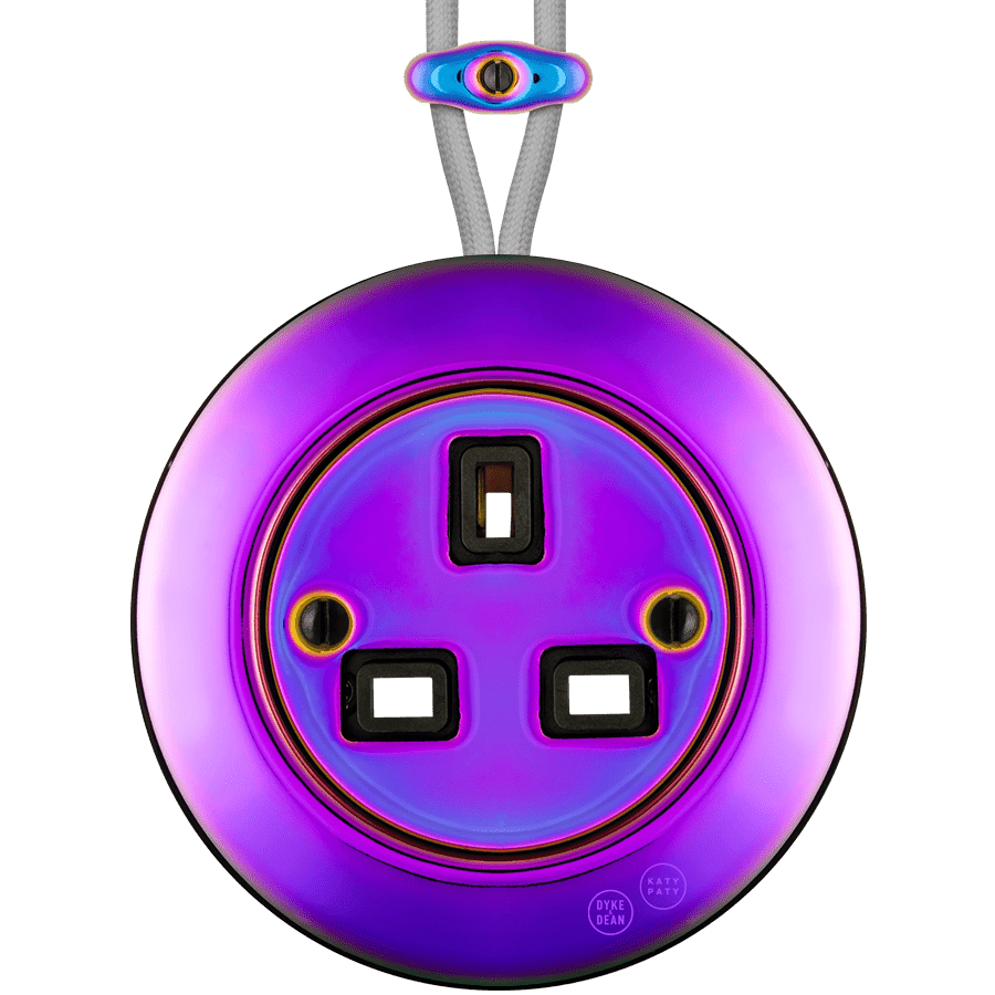 PORCELAIN KATY PATY COLONA ROUND SURFACE MOUNTED UK SOCKET VIOLEDO - DYKE & DEAN