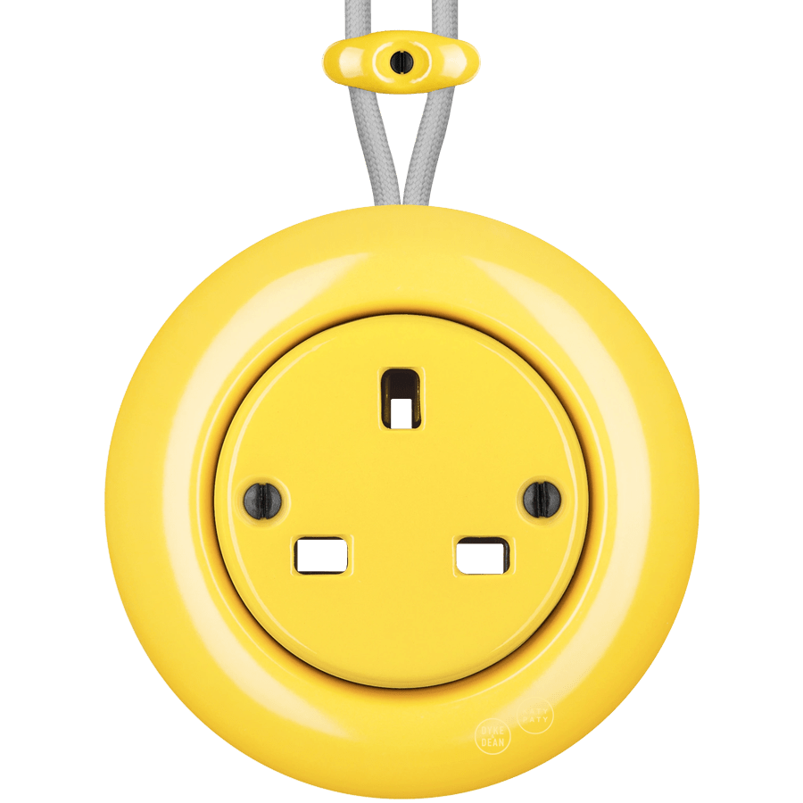 PORCELAIN KATY PATY COLONA ROUND SURFACE MOUNTED UK SOCKET YELLOW ...