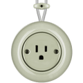 PORCELAIN KATY PATY COLONA ROUND SURFACE MOUNTED USA 15AMP SOCKET GREY GREEN - DYKE & DEAN
