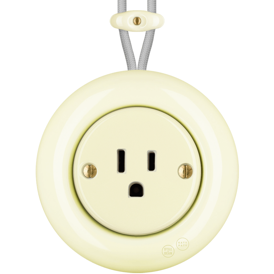 PORCELAIN KATY PATY COLONA ROUND SURFACE MOUNTED USA 15AMP SOCKET VANILLA - DYKE & DEAN