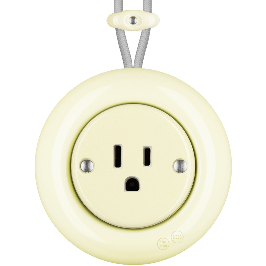PORCELAIN KATY PATY COLONA ROUND SURFACE MOUNTED USA 15AMP SOCKET VANILLA - DYKE & DEAN