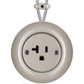 PORCELAIN KATY PATY COLONA ROUND SURFACE MOUNTED USA 20AMP SOCKET CAPPUCCINO - DYKE & DEAN