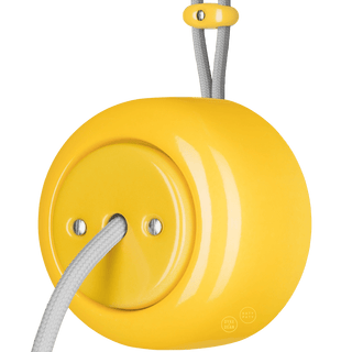 PORCELAIN ROUND SURFACE MOUNTED CABLE GLAND SOCKET YELLOW - DYKE & DEAN