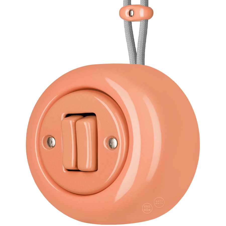 Double Button Components PORCELAIN KATY PATY COLONA ROUND SURFACE MOUNTED DOUBLE SLIM BUTTON ...