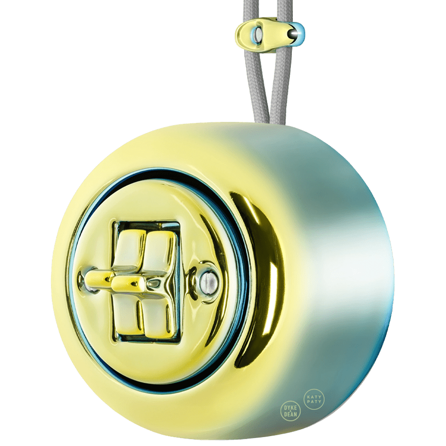 PORCELAIN ROUND SURFACE MOUNTED DOUBLE TOGGLE BUTTON SWITCH LUCEDO - DYKE & DEAN