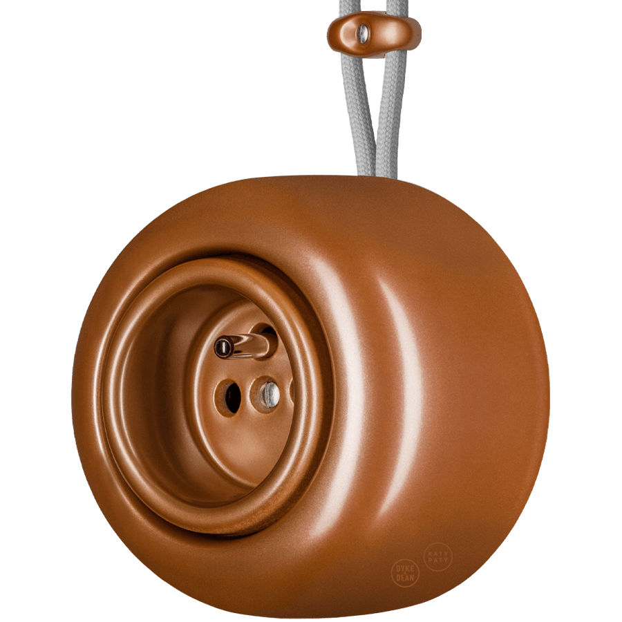 PORCELAIN ROUND SURFACE MOUNTED EURO SOCKET COPPER - DYKE & DEAN