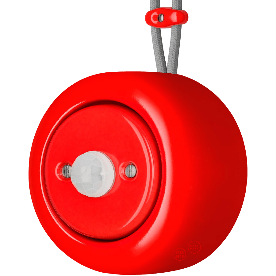 PORCELAIN ROUND SURFACE MOUNTED MOTION SENSOR RED - DYKE & DEAN