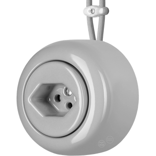 PORCELAIN ROUND SURFACE MOUNTED SWISS SOCKET GREY - DYKE & DEAN