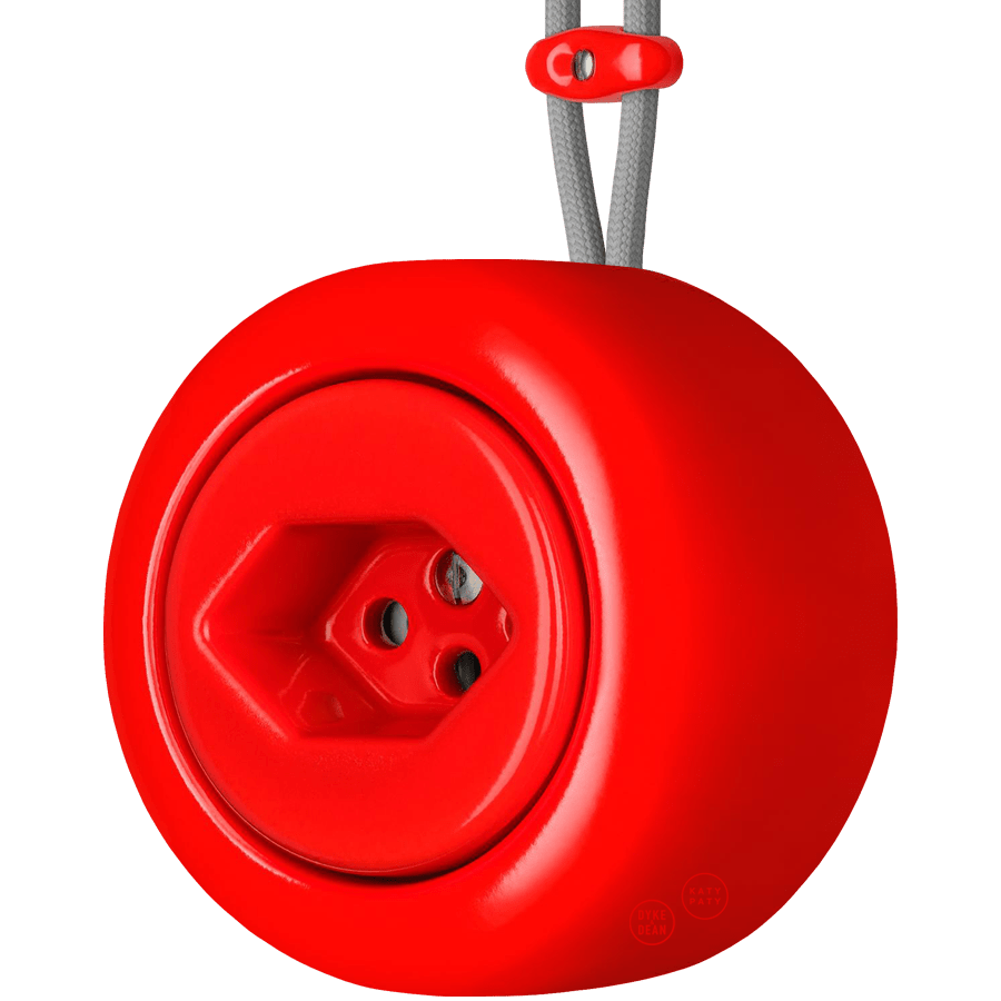 PORCELAIN ROUND SURFACE MOUNTED SWISS SOCKET RED - DYKE & DEAN