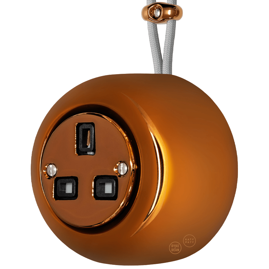 PORCELAIN KATY PATY COLONA ROUND SURFACE MOUNTED UK SOCKET BRONZE ...