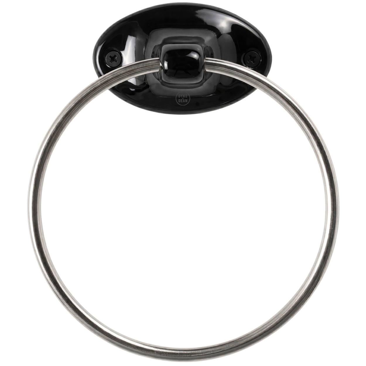 PORCELAIN TOWEL RING HANGER BLACK - DYKE & DEAN