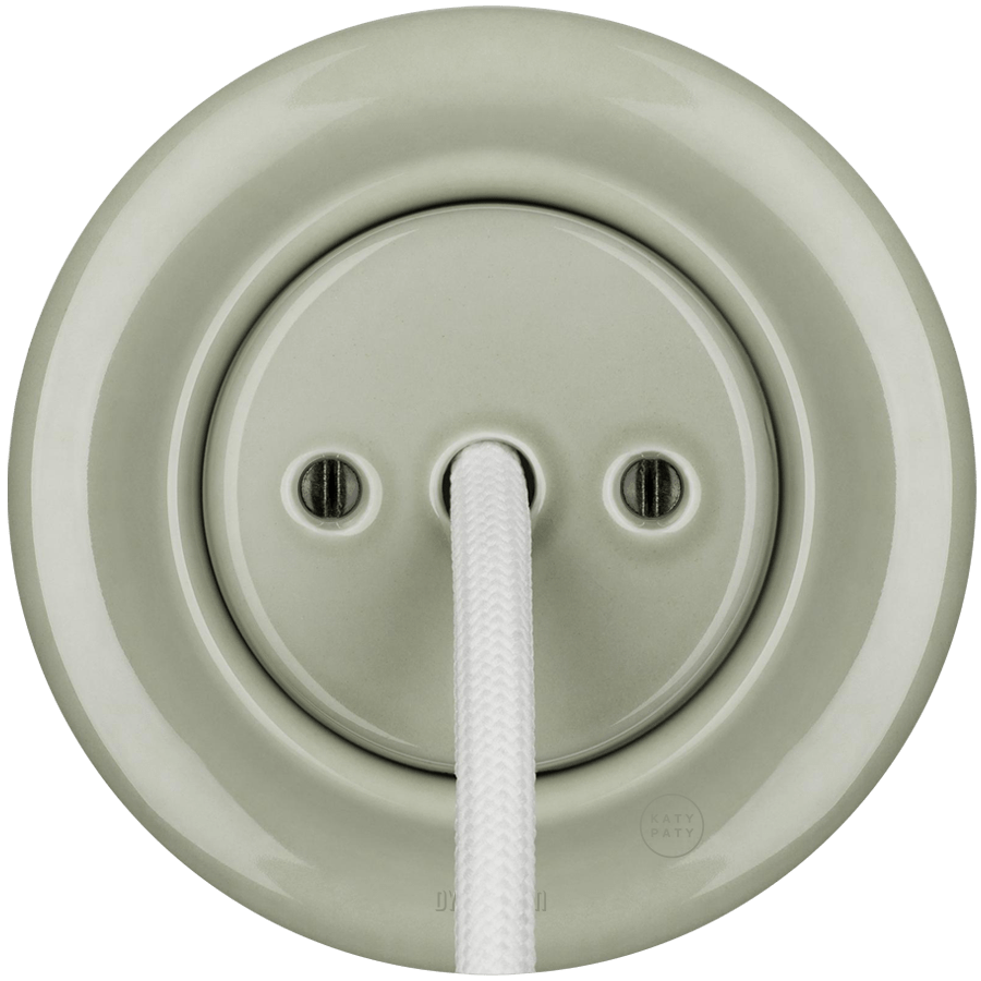 PORCELAIN WALL CABLE GLAND SOCKET GREY GREEN - DYKE & DEAN