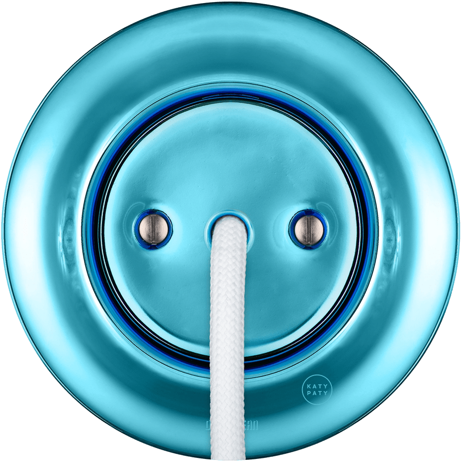 PORCELAIN WALL CABLE GLAND SOCKET SKY BLUE - DYKE & DEAN