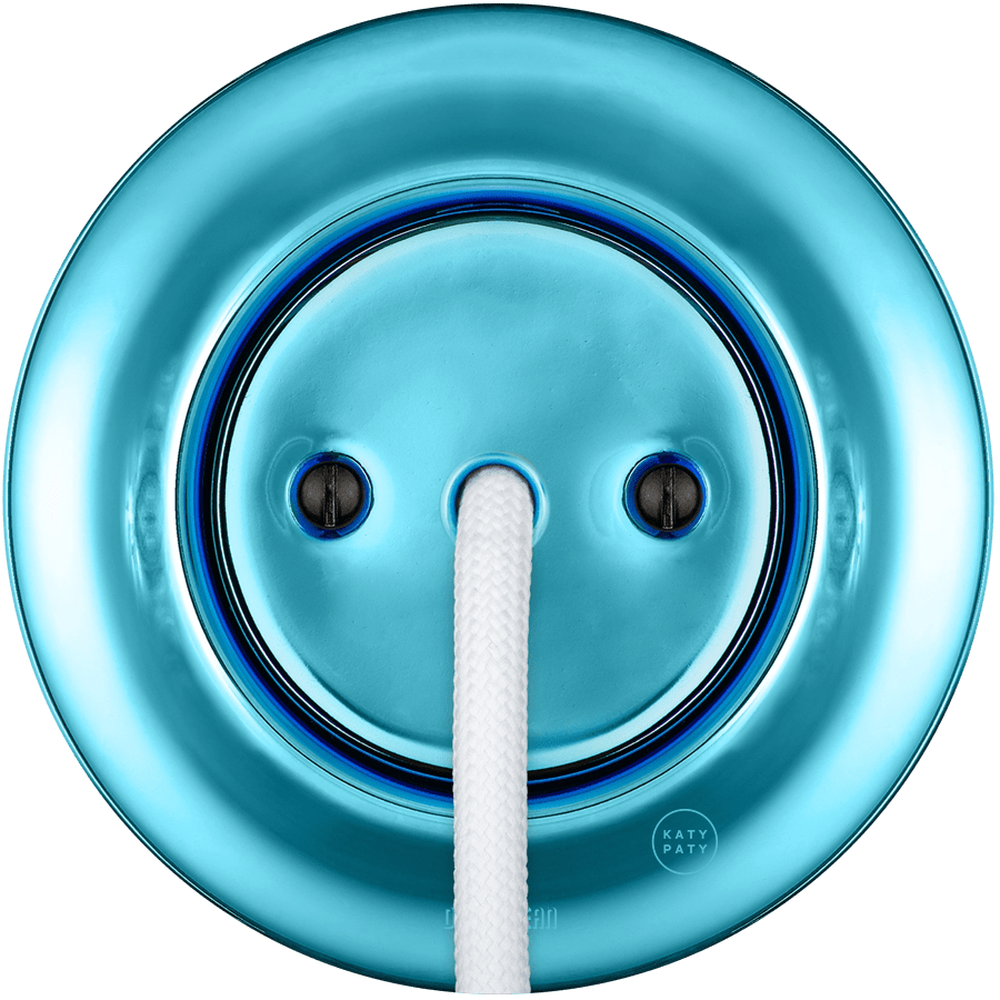 PORCELAIN WALL CABLE GLAND SOCKET SKY BLUE - DYKE & DEAN