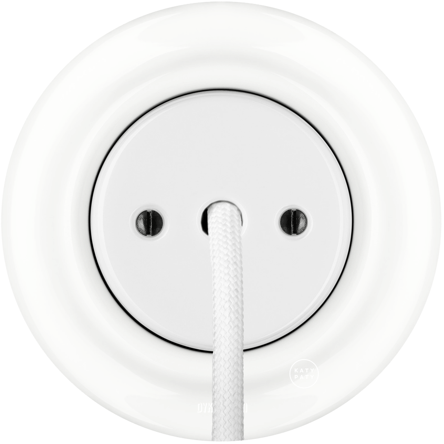 PORCELAIN WALL CABLE GLAND SOCKET WHITE - DYKE & DEAN