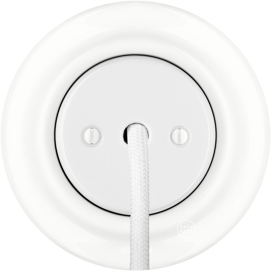 PORCELAIN WALL CABLE GLAND SOCKET WHITE - DYKE & DEAN
