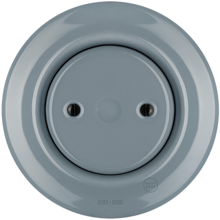 PORCELAIN WALL END PLUG SOCKET ASH GREY - DYKE & DEAN
