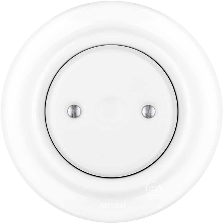 PORCELAIN WALL END PLUG SOCKET WHITE - DYKE & DEAN