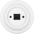 PORCELAIN WALL HDMI SOCKET MATT WHITE - DYKE & DEAN