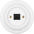 PORCELAIN WALL HDMI SOCKET MATT WHITE - DYKE & DEAN