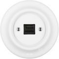 PORCELAIN WALL HDMI SOCKET MATT WHITE - DYKE & DEAN
