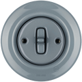 PORCELAIN WALL LIGHT SWITCH ASH GREY TOGGLE - DYKE & DEAN
