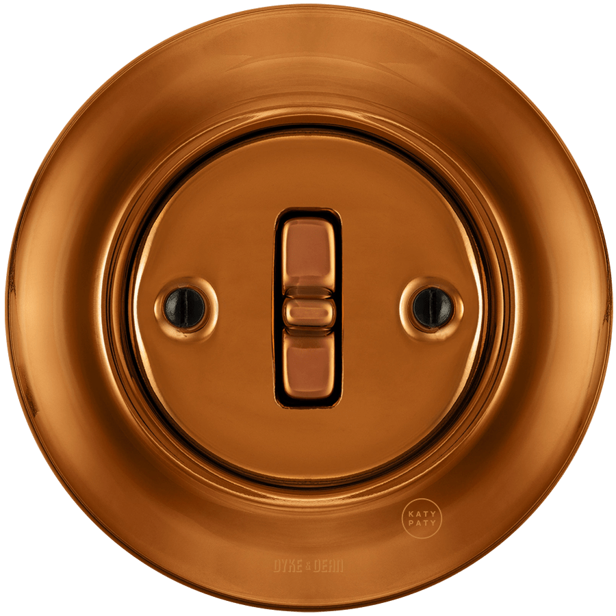 PORCELAIN WALL LIGHT SWITCH BRONZE TOGGLE - DYKE & DEAN