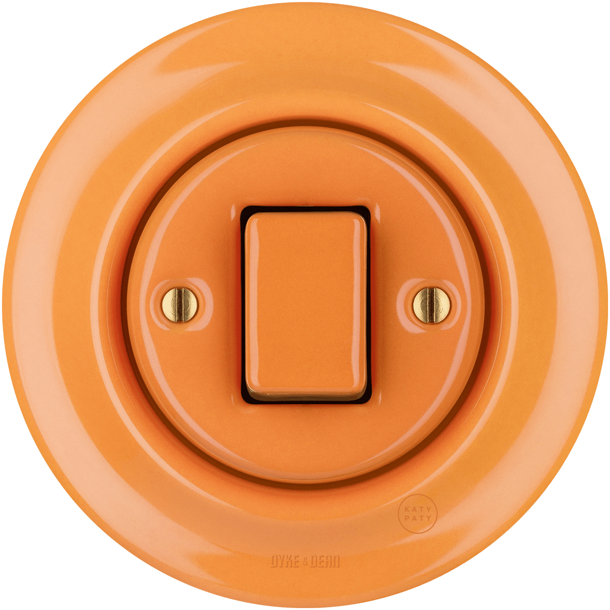 PORCELAIN WALL LIGHT SWITCH CARROT FAT BUTTON - DYKE & DEAN