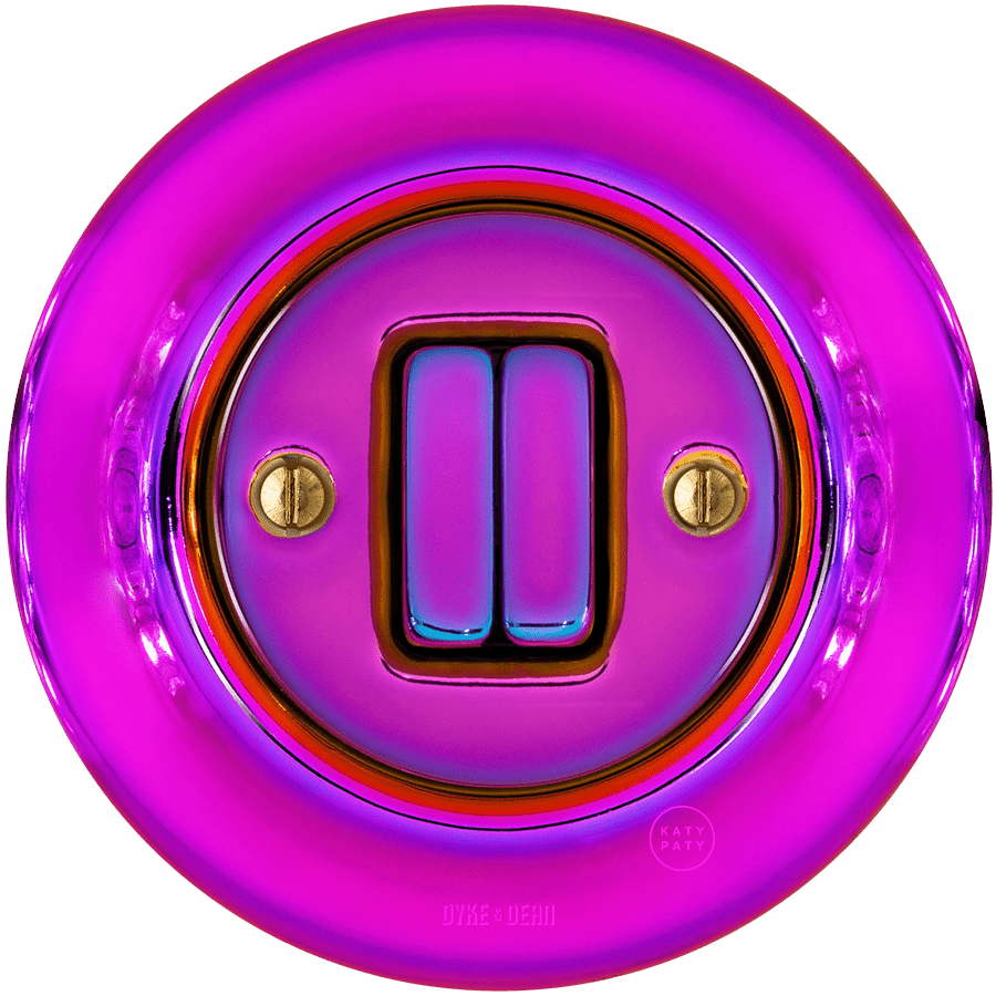 PORCELAIN WALL LIGHT SWITCH DOUBLE SLIM VIOLEDO - DYKE & DEAN