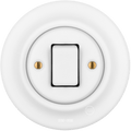 PORCELAIN WALL LIGHT SWITCH FAT BUTTON MATT WHITE - DYKE & DEAN