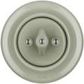 PORCELAIN WALL LIGHT SWITCH GREY GREEN ROTARY - DYKE & DEAN