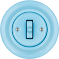 PORCELAIN WALL LIGHT SWITCH PASTEL BLUE TOGGLE - DYKE & DEAN
