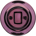PORCELAIN WALL LIGHT SWITCH PURPLE FAT BUTTON - DYKE & DEAN