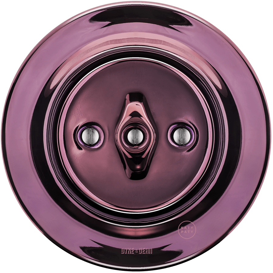 PORCELAIN WALL LIGHT SWITCH PURPLE ROTARY - DYKE & DEAN