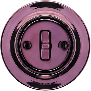 PORCELAIN WALL LIGHT SWITCH PURPLE TOGGLE - DYKE & DEAN