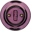 Purple porcelain toggle wall light switch by Katy Paty