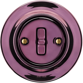 PORCELAIN WALL LIGHT SWITCH PURPLE TOGGLE - DYKE & DEAN
