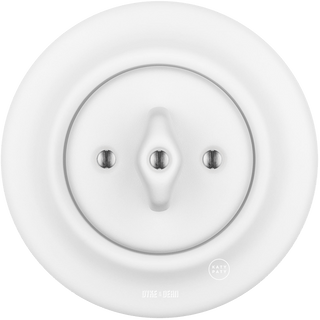 PORCELAIN WALL LIGHT SWITCH ROTARY MATT WHITE - DYKE & DEAN