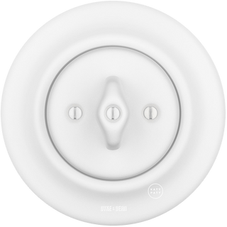 PORCELAIN WALL LIGHT SWITCH ROTARY MATT WHITE - DYKE & DEAN