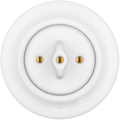 PORCELAIN WALL LIGHT SWITCH ROTARY MATT WHITE - DYKE & DEAN