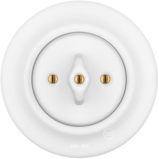 PORCELAIN WALL LIGHT SWITCH ROTARY MATT WHITE - DYKE & DEAN