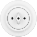 PORCELAIN WALL LIGHT SWITCH ROTARY MATT WHITE - DYKE & DEAN